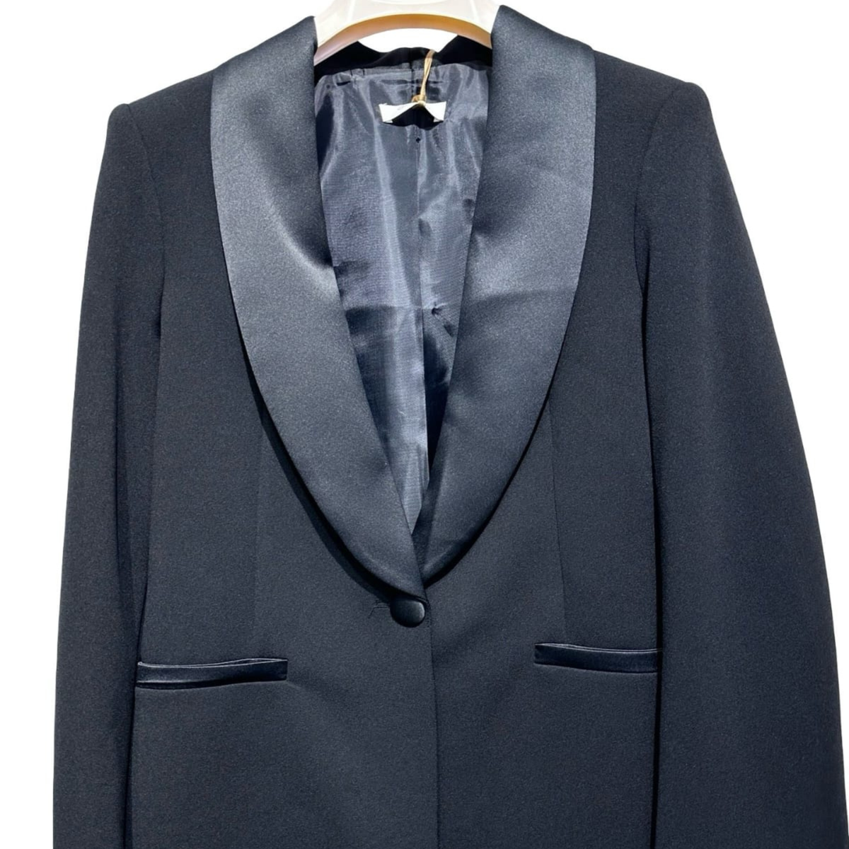 Satin Lapel Tailored Blazer