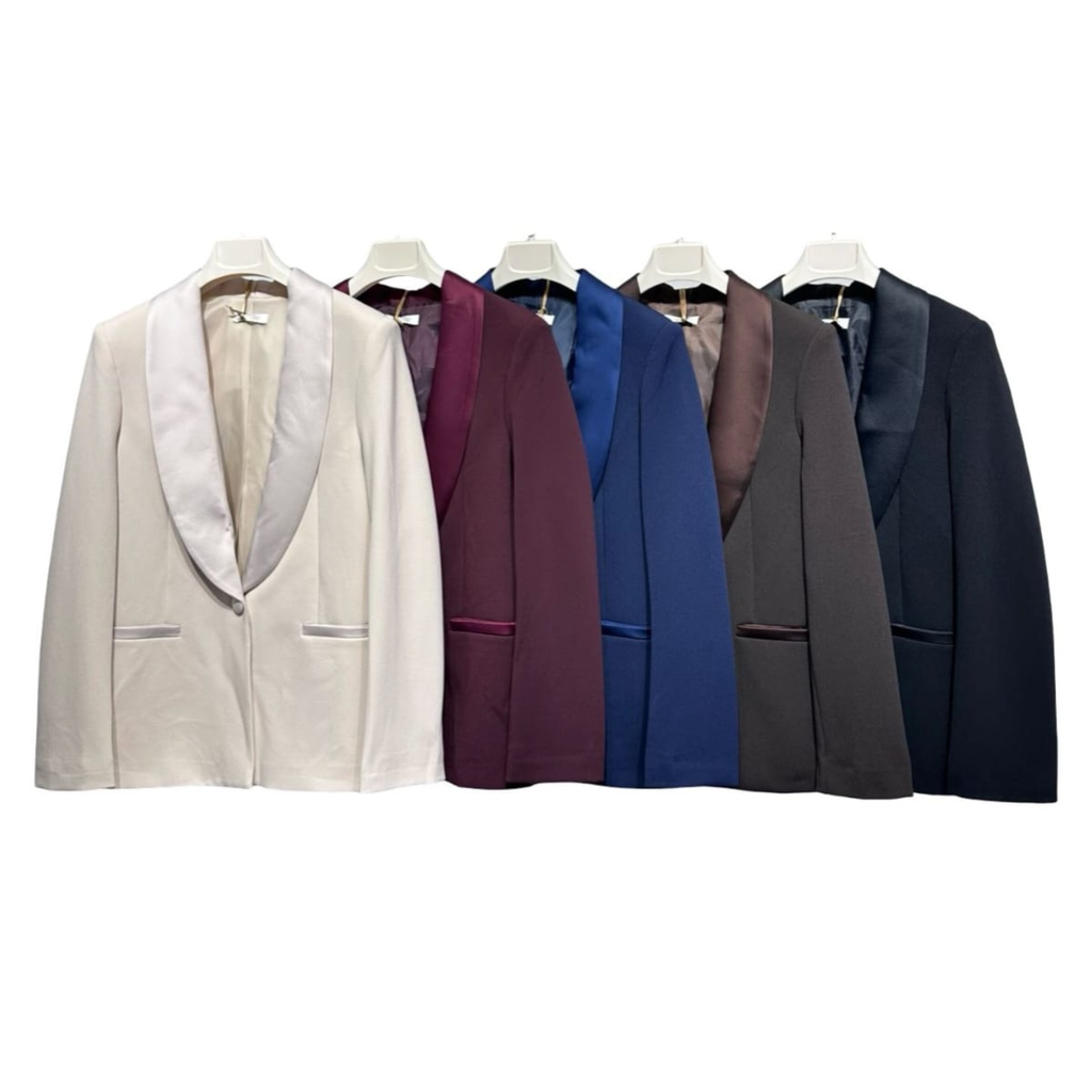 Satin Lapel Tailored Blazer