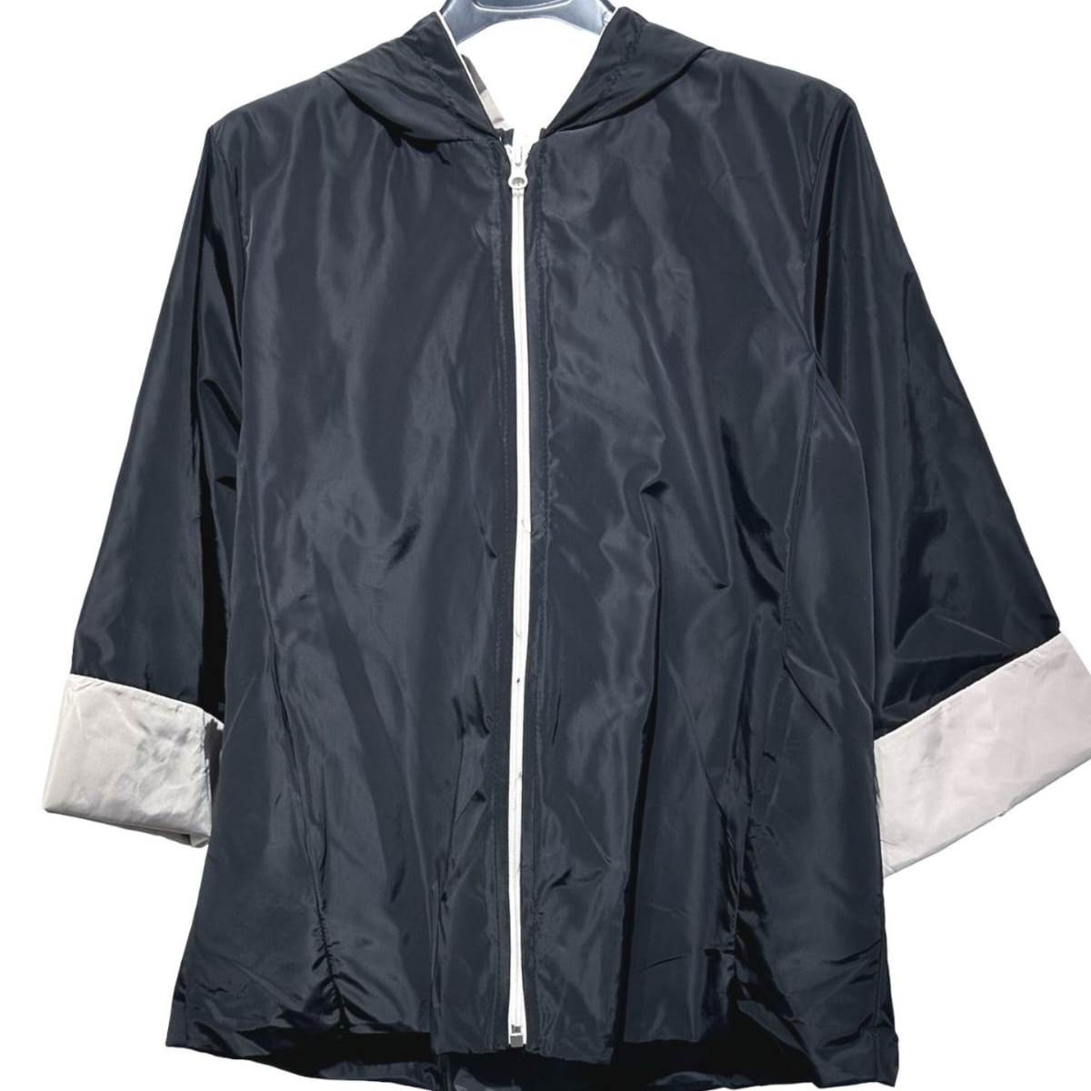 Contrast Cuff Lightweight Hooded Jacket