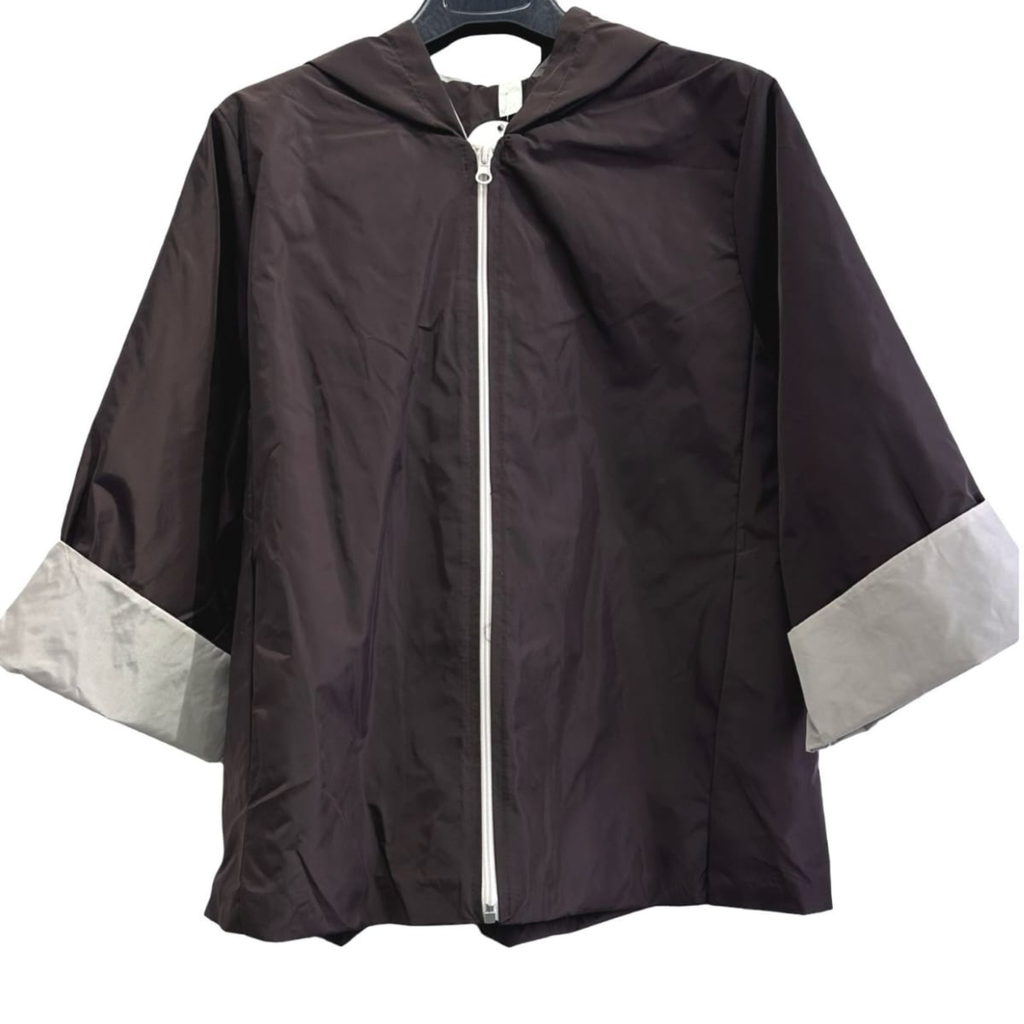 Contrast Cuff Lightweight Hooded Jacket