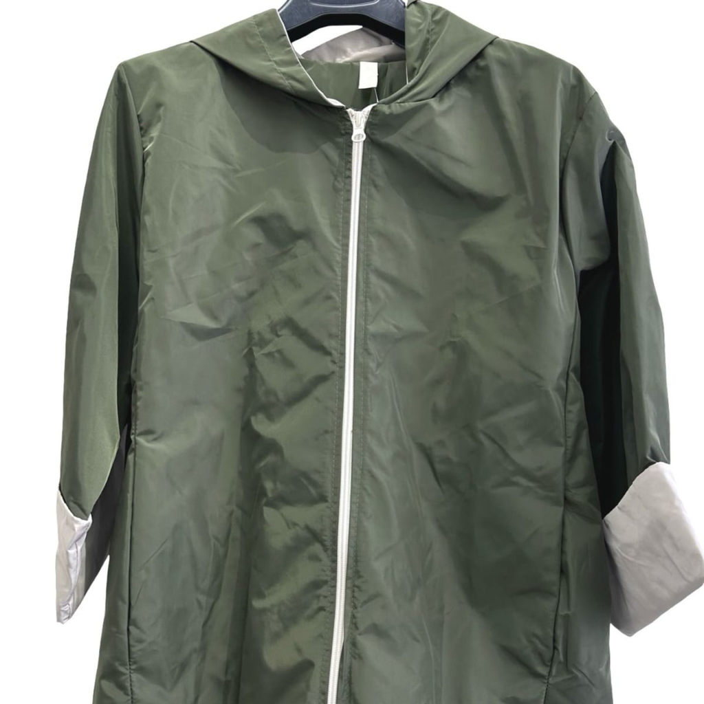 Contrast Cuff Lightweight Hooded Jacket
