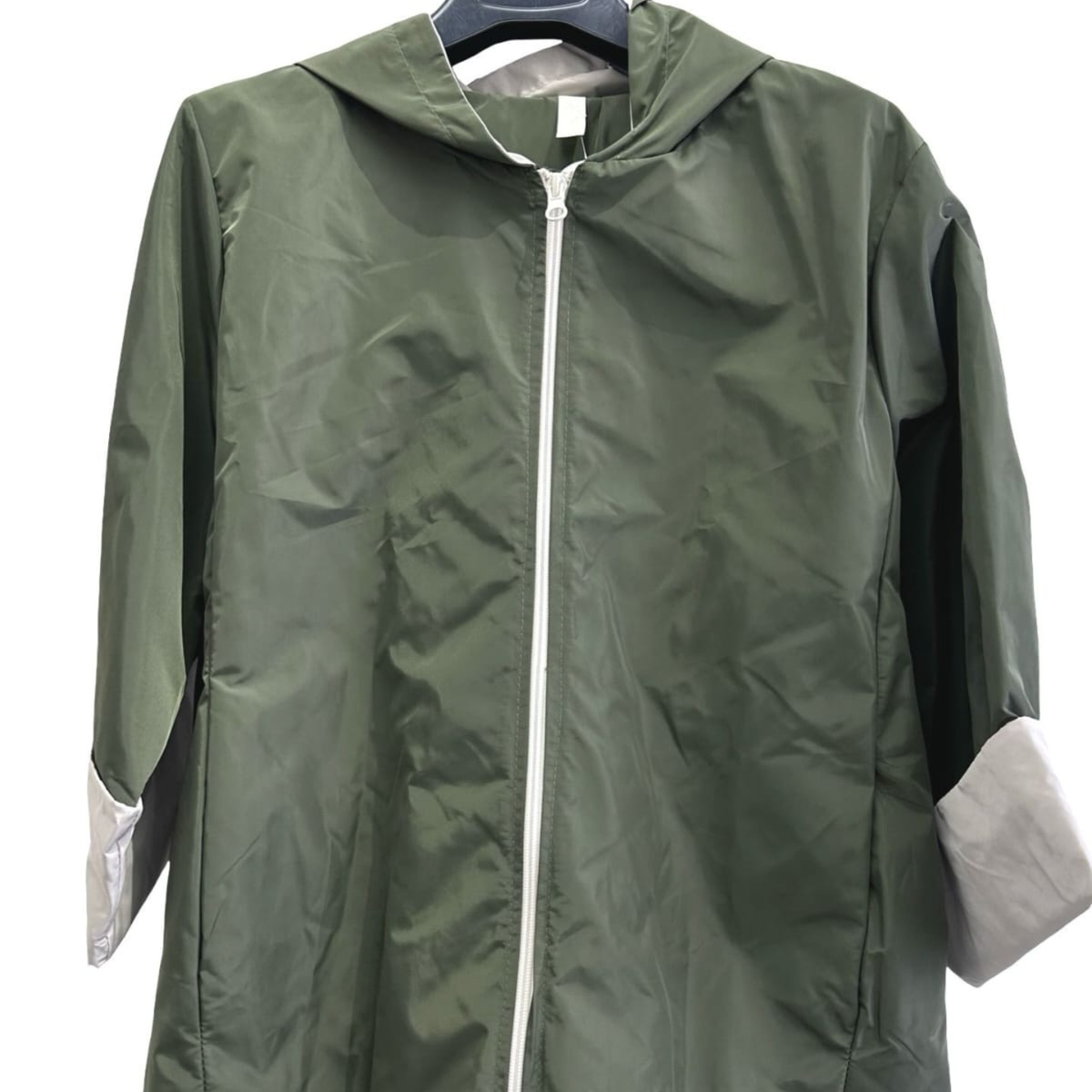 Contrast Cuff Lightweight Hooded Jacket