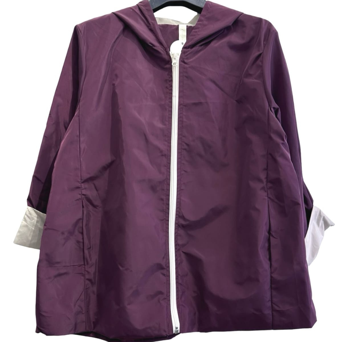 Contrast Cuff Lightweight Hooded Jacket