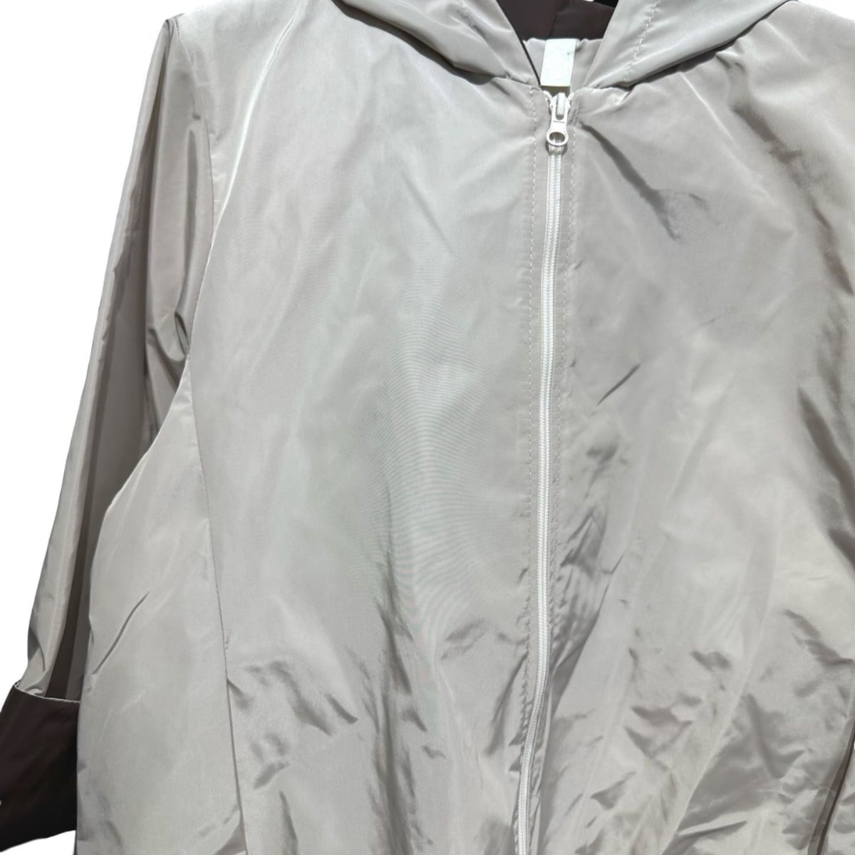 Contrast Cuff Lightweight Hooded Jacket