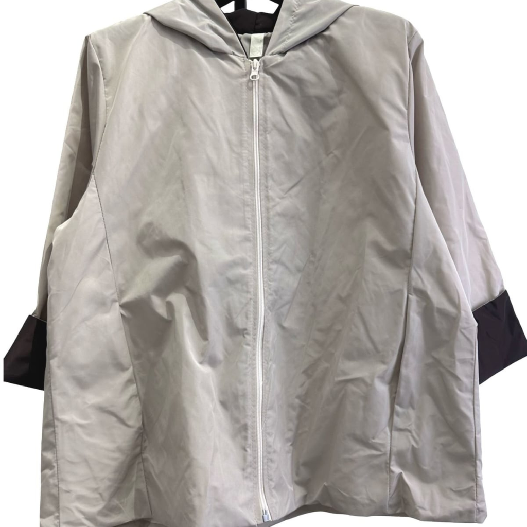 Contrast Cuff Lightweight Hooded Jacket