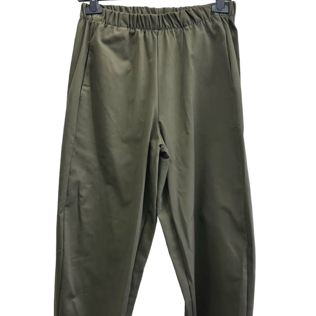 Relaxed Cotton Blend Trousers