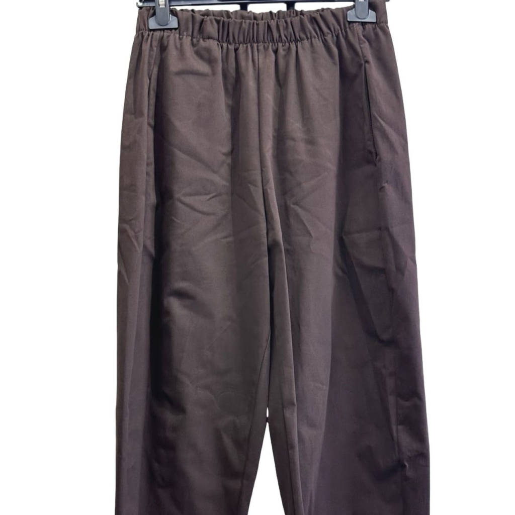 Relaxed Cotton Blend Trousers
