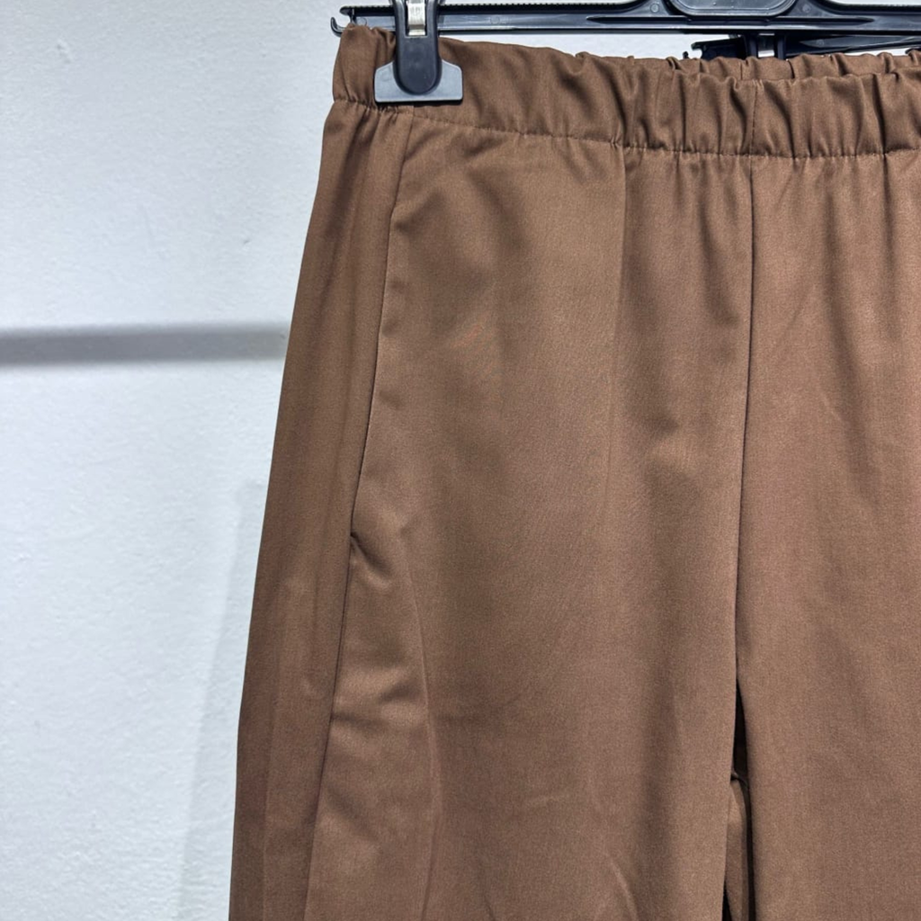 Relaxed Cotton Blend Trousers