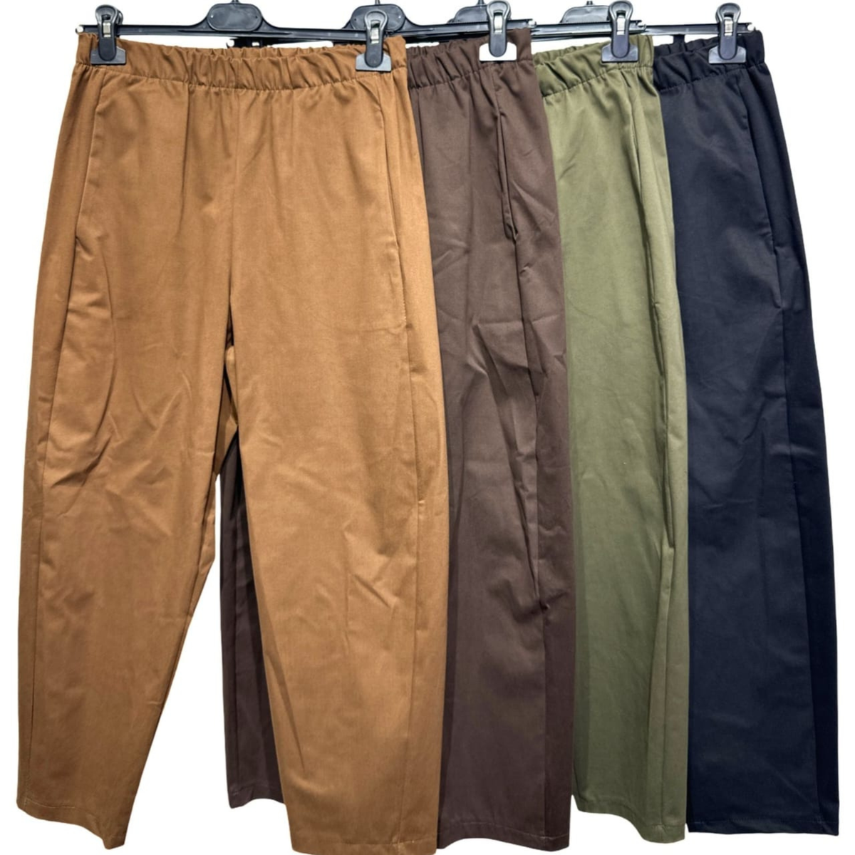 Relaxed Cotton Blend Trousers