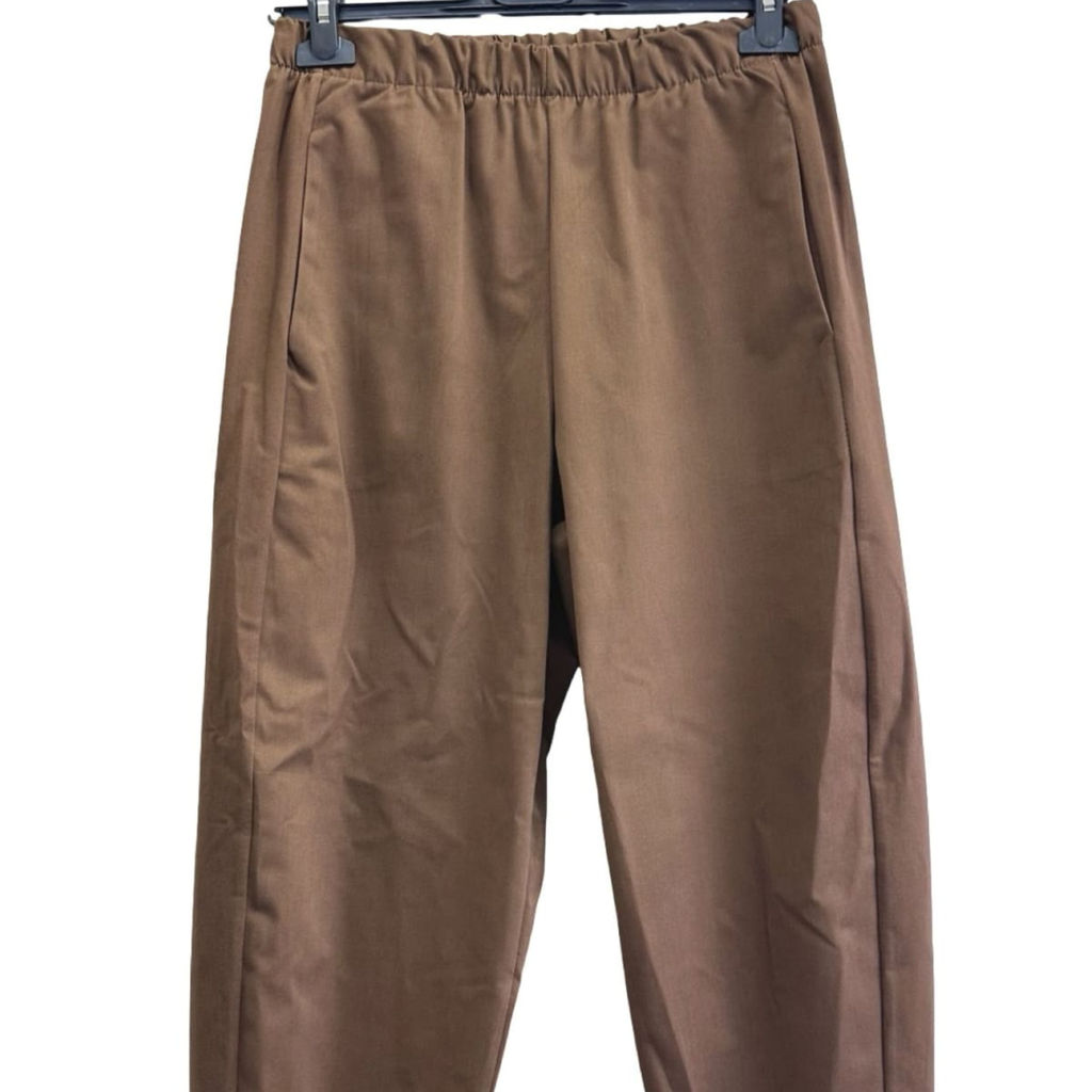 Relaxed Cotton Blend Trousers