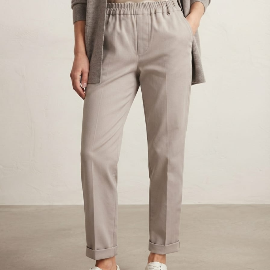 Relaxed Turn-Up Hem Trousers