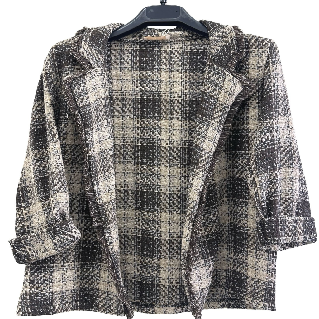 Textured Check Blazer