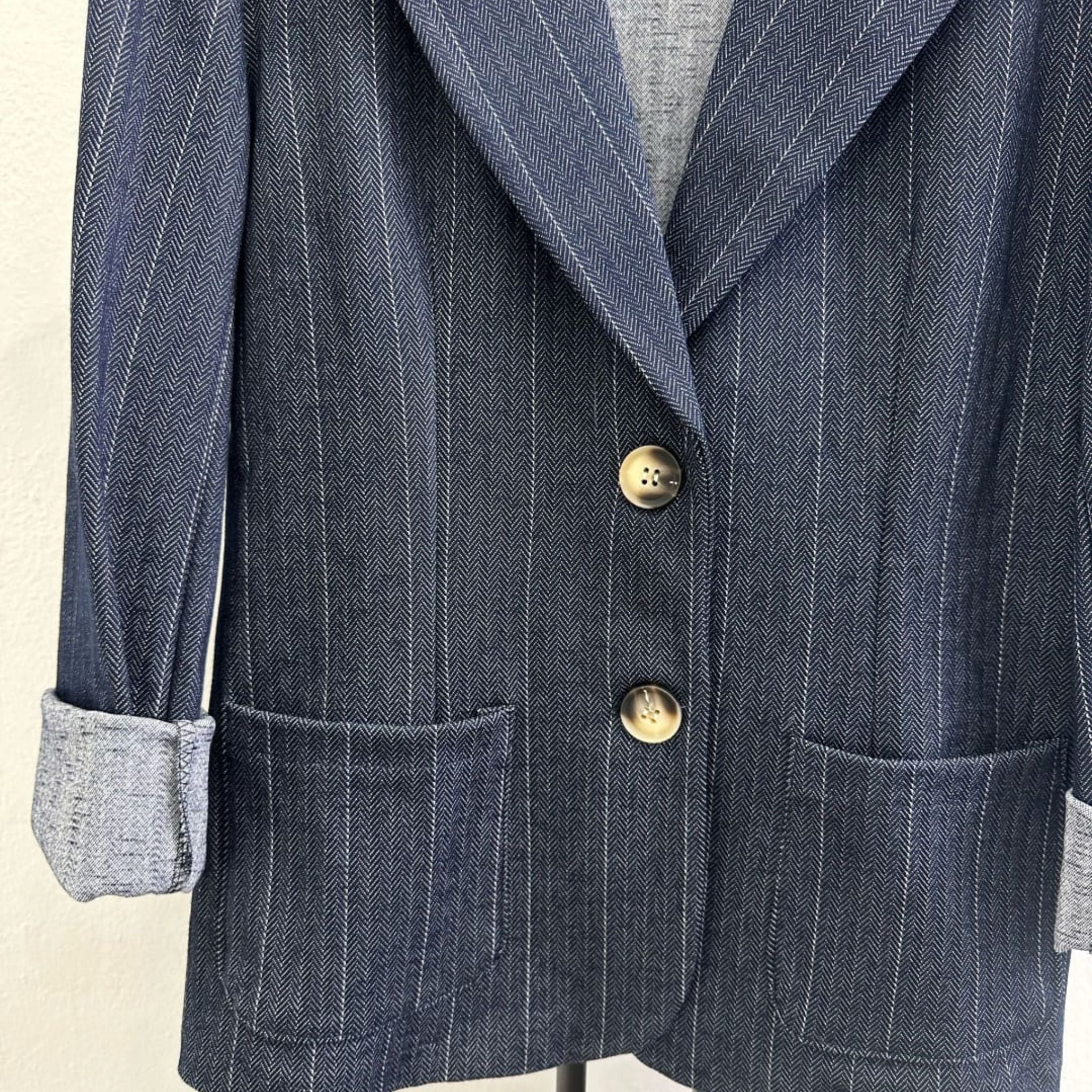 Italian Pinstripe Tailored Blazer