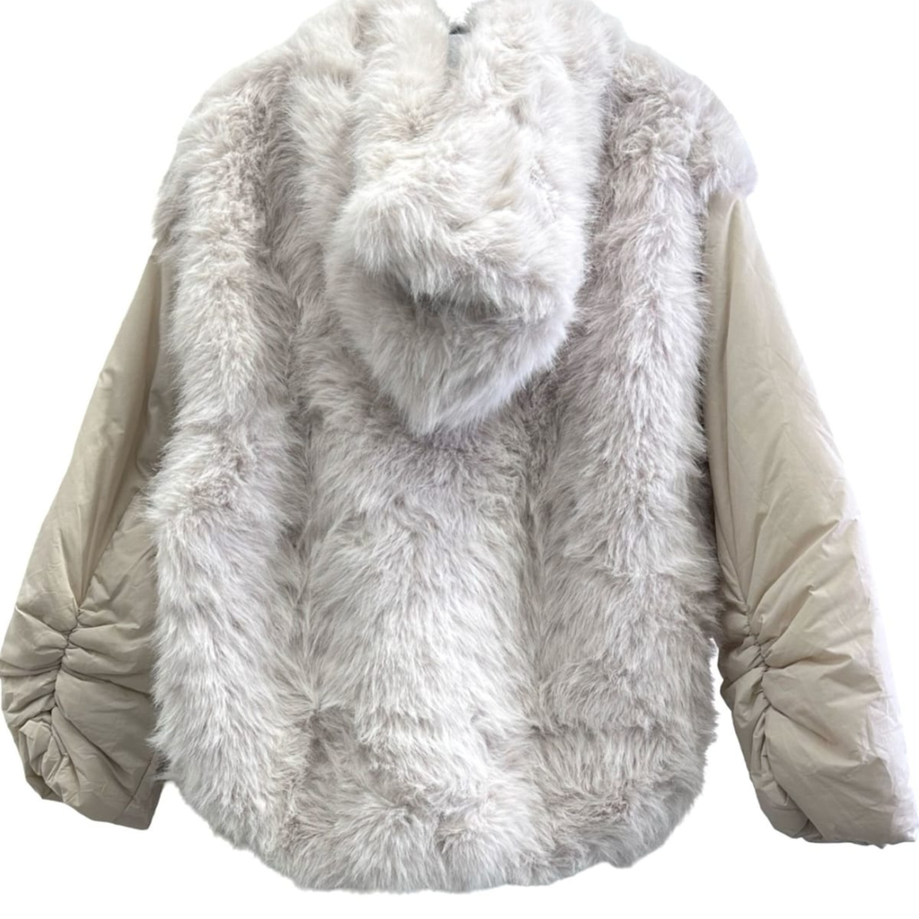 Faux Fur Panel Bomber Jacket