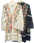 Bohemian Embroidered Flare Sleeve Dress