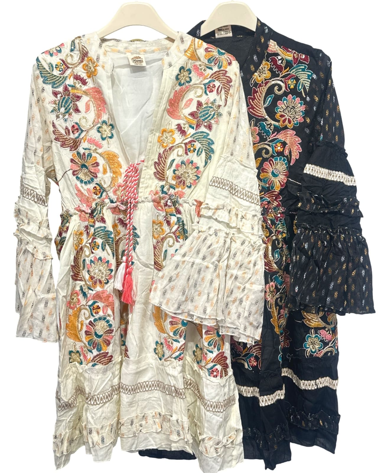 Bohemian Embroidered Flare Sleeve Dress
