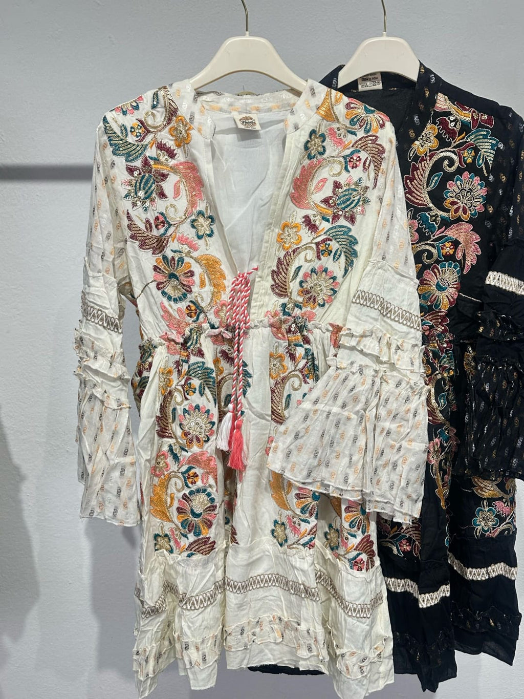 Bohemian Embroidered Flare Sleeve Dress