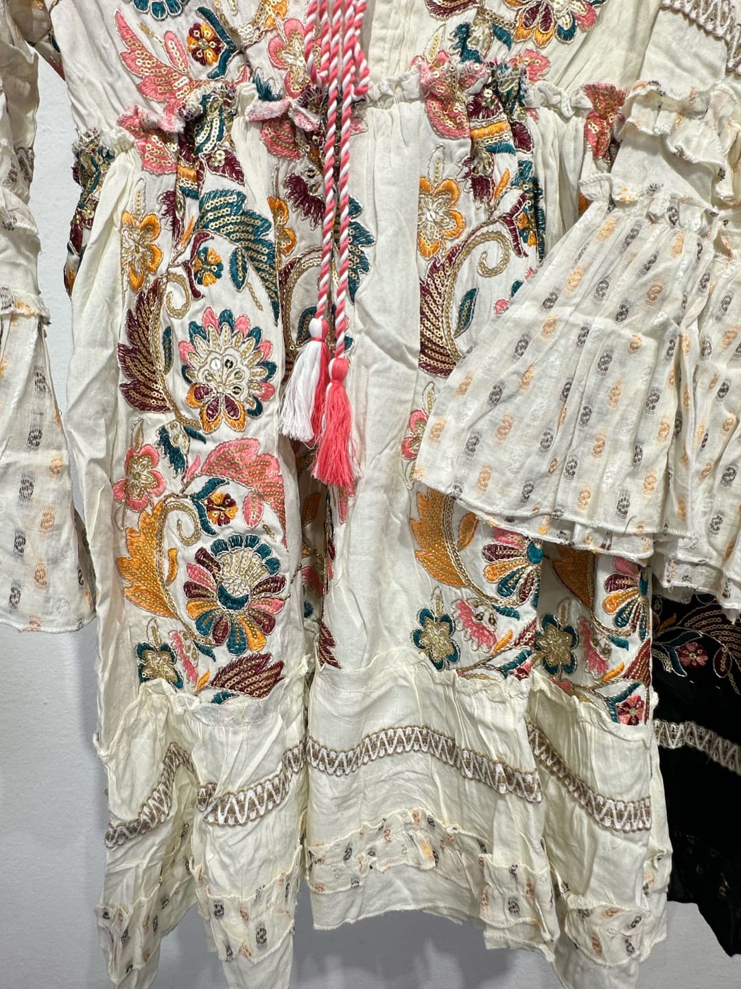 Bohemian Embroidered Flare Sleeve Dress