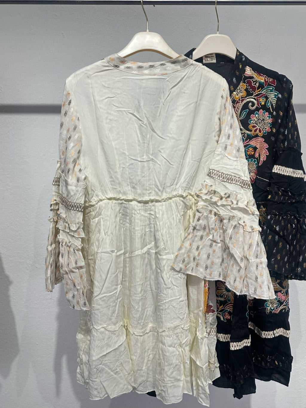 Bohemian Embroidered Flare Sleeve Dress