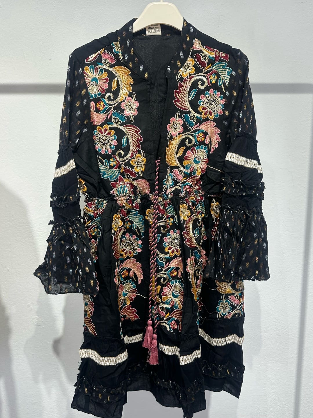 Bohemian Embroidered Flare Sleeve Dress