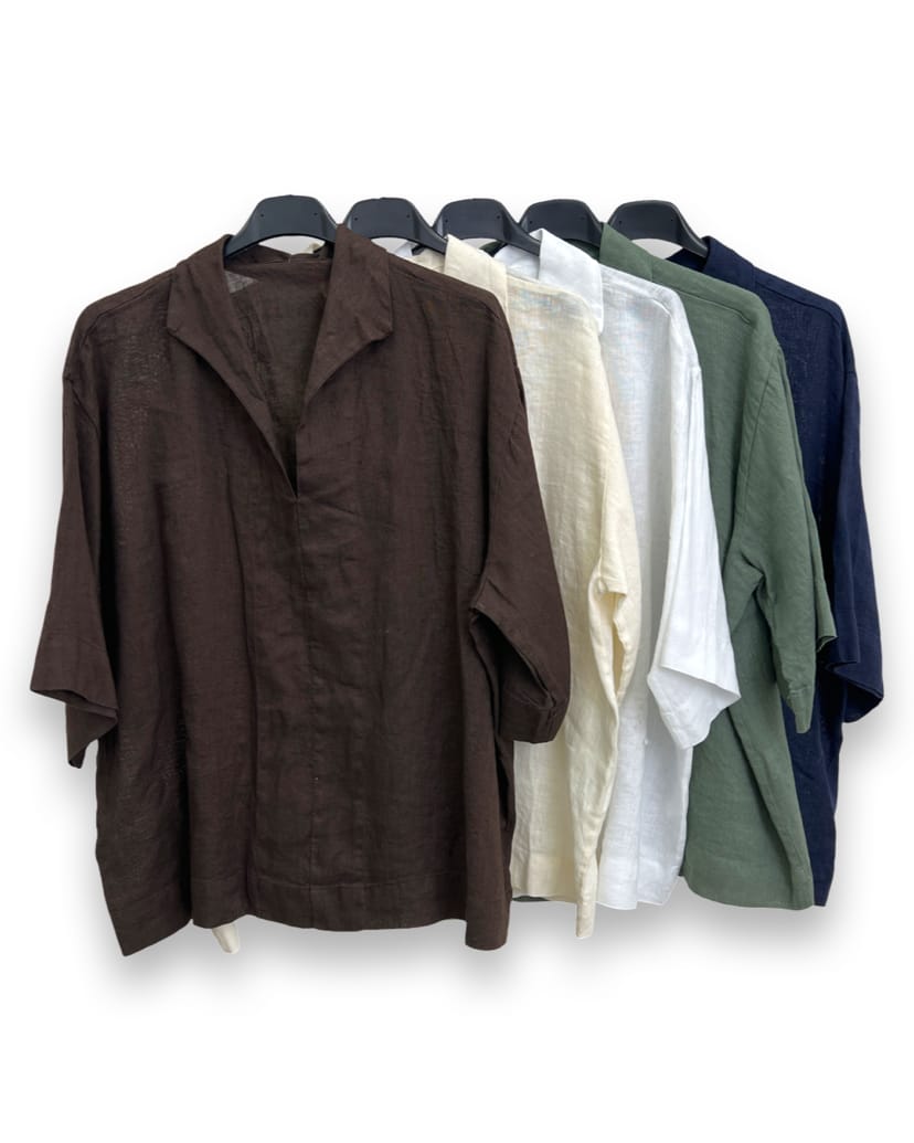 Linen Blend Short Sleeve Shirt
